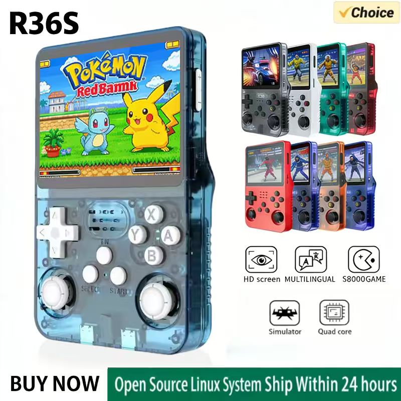 Retro Handheld Game Console R36S - Konsola przenośna R36S z systemem ARKOS,