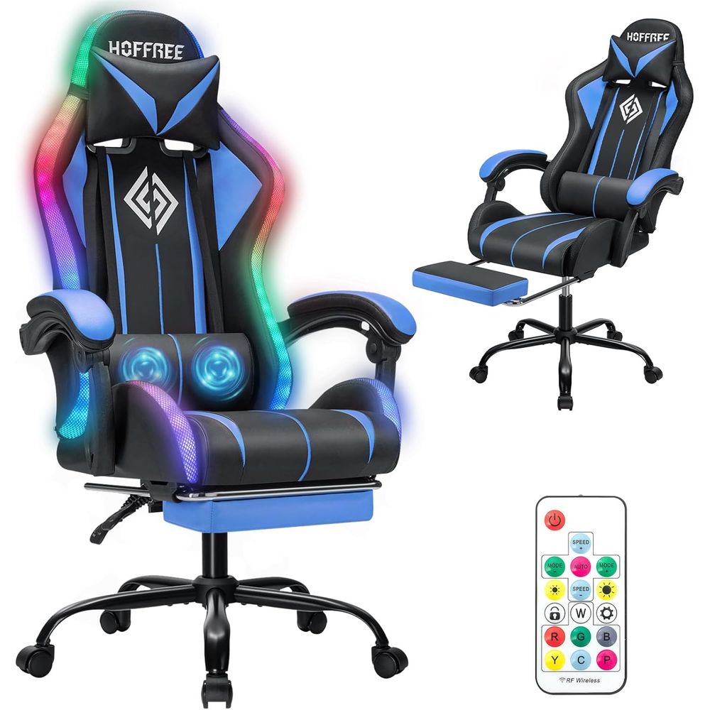 Video Games - Krzesło gamingowe LED z masażem i