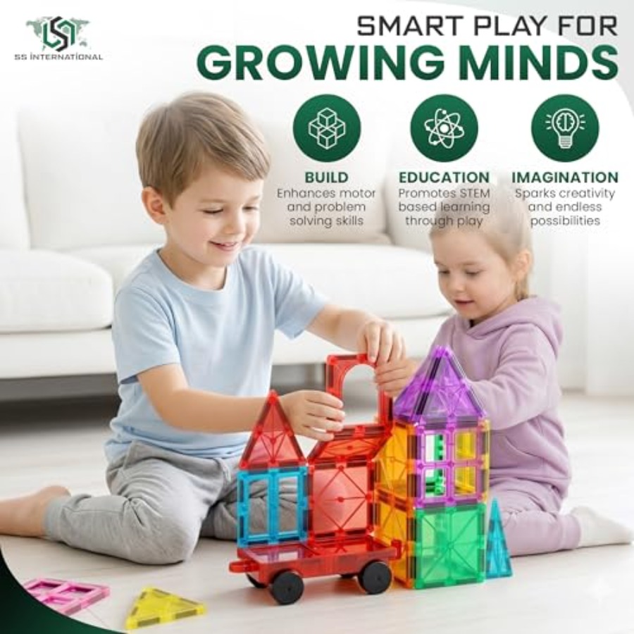 Magnetyczny zestaw konstrukcyj – Magnetic Building Tiles Set 100Pcs recenzja i cena
