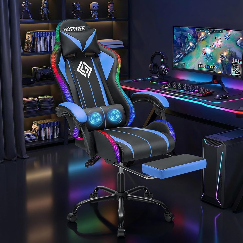 Krzesło gamingowe LED z masaże – Video Games recenzja i cena